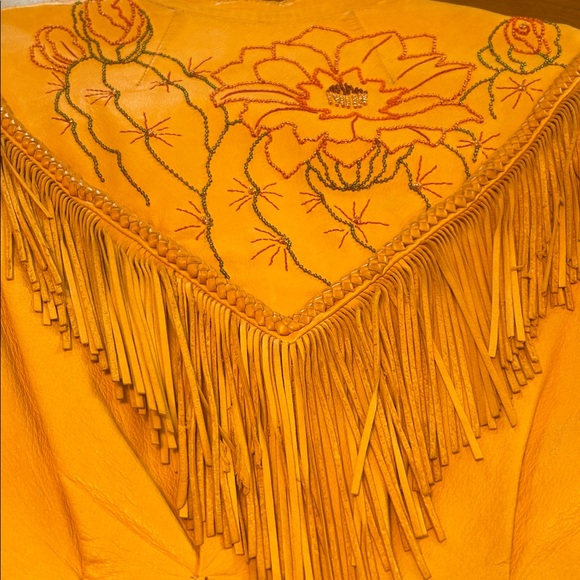 Embroidered Fringe Leather Jacket with beautiful bead work - Picture 6 of 13